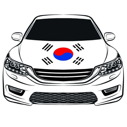 South Korean Flag ,Car Hood Cover Flag ,Taegeukgi Engine Banner,3.3X5ft,100% Polyester Elastic Fabrics Can be Washed
