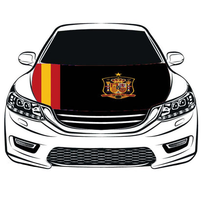 Spain national football team Car Hood Cover Flag ,Engine Banner,Selección de fútbol de España Flag,3.3X5ft, 100% Polyester Elastic Fabrics Can be Washed