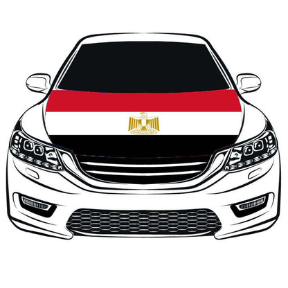 Egypt Flag,The Arab Republic of Egypt Car Hood Cover Flag ,3.3X5ft, 100% Polyester Elastic Fabrics Can be Washed