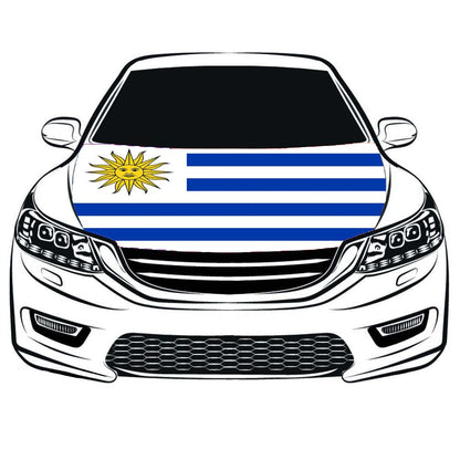 Uruguayan flag，Car Hood Cover Flag of Uruguay ,Engine Banner Flags of Pabellón Nacional ,3.3X5ft, 100% Polyester Elastic Fabrics Can be Washed