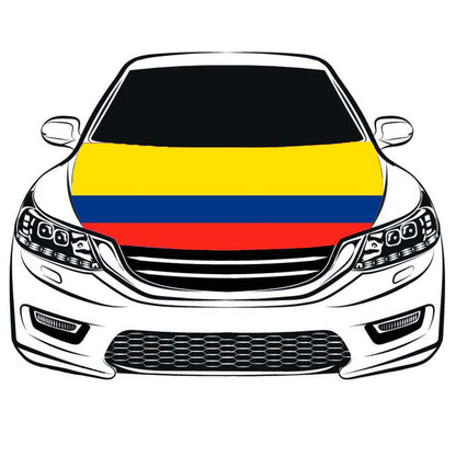 Colombia Flag, Car Hood Cover Flag The Republic of Colombia ,República de Colombia Engine Banner,3.3X5ft,100% Polyester Elastic Fabrics Can be Washed