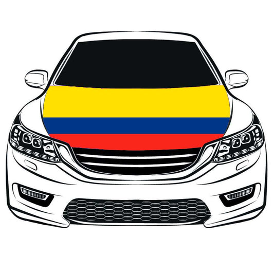 Colombia Flag, Car Hood Cover Flag The Republic of Colombia ,República de Colombia Engine Banner,3.3X5ft,100% Polyester Elastic Fabrics Can be Washed