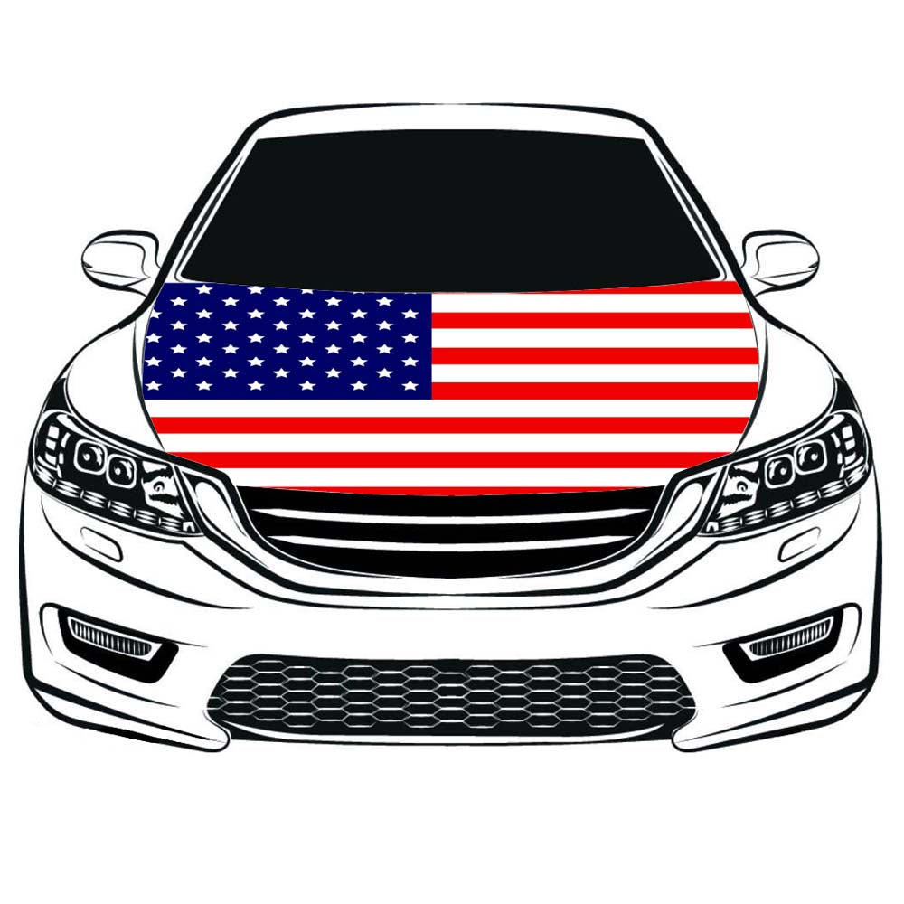 USA Car Hood Cover Flag ,American Banner Flags,The US Engine Flag,3.3X5ft,100% Polyester Elastic Fabrics Can be Washed