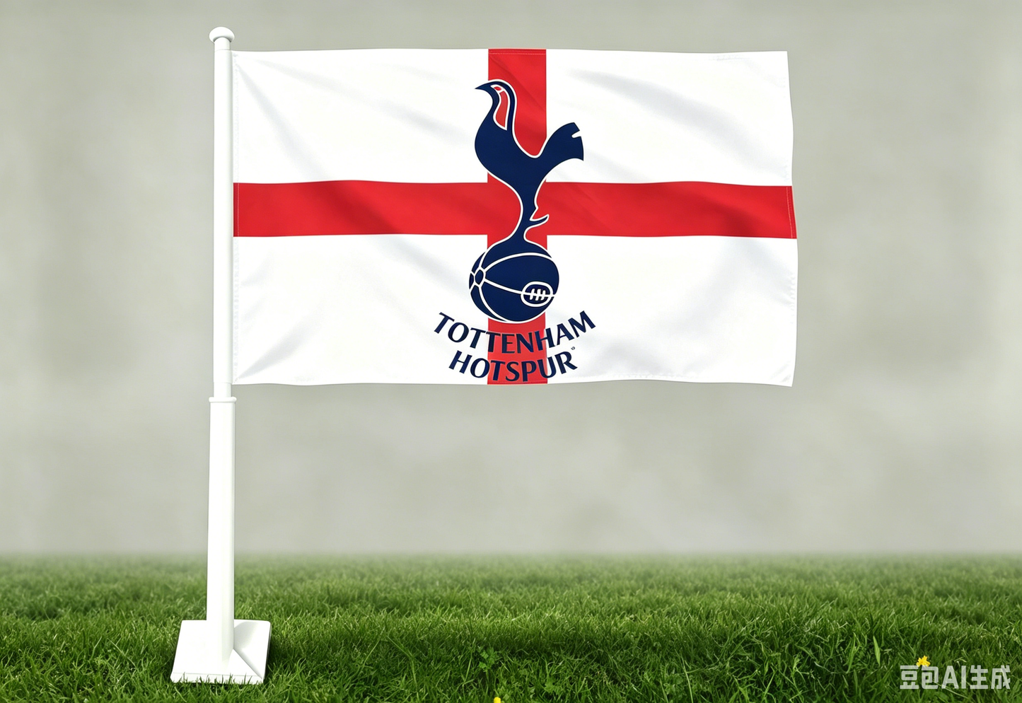 2 Pack Car Window Flag of Tottenham Hotspur 11X18 Inch - England Tottenham HotspurF.C. Flag 100% Polyester, White Strong White Flagpole