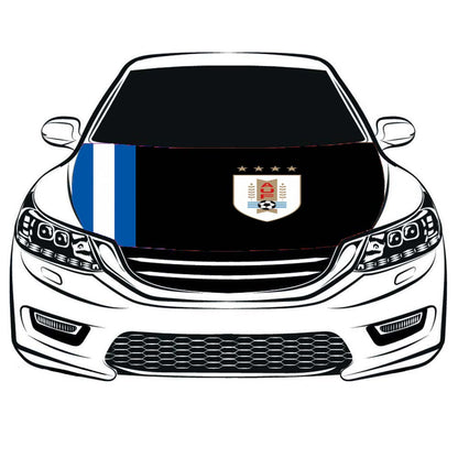 Uruguay national football team Car Hood Cover Flag ,Engine Banner Flag of Uruguay national team ,3.3X5ft, 100% Polyester Elastic Fabrics Can be Washed