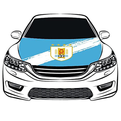 Uruguay national football team Car Hood Cover Flag ,Engine Banner Flag of Uruguay national team ,3.3X5ft, 100% Polyester Elastic Fabrics Can be Washed