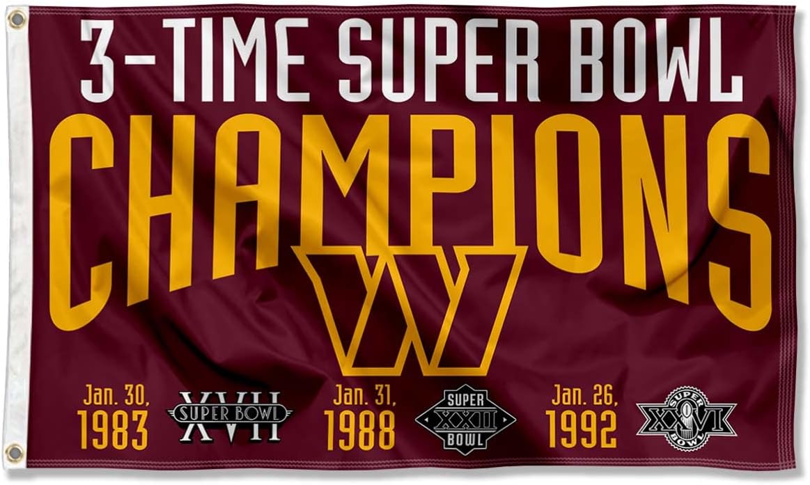 Washington Commanders Flag-3x5FT -100% polyester NFL Washington Redskins Banner Washington Champions Flags