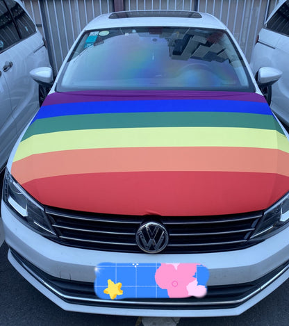 Costa Rica Flag, Car Hood Cover Flag The Republic of Costa Rica ,La República de Costa Rica Engine Banner,3.3X5ft,100% Polyester Elastic Fabrics Can be Washed