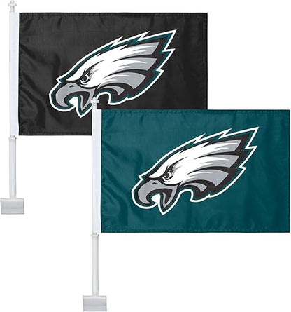Car Window Flag of Washington Commanders 11X18 Inch(28x46cm) 100% Polyester, White Strong White Flagpole