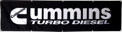 Cummins Turbo Deisel Flag-2x8 FT-100% polyester-10 Metal Grommets Banner-Black Cummins