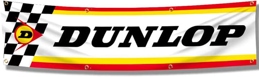 Dunlop Banner-2x8 FT-100% polyester-8 Metal Grommets -Dunlop Flag
