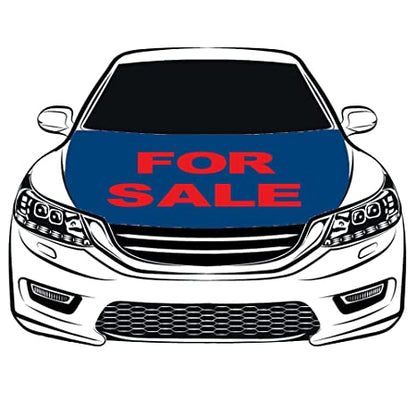 Blue For Sale Car Hood Cover Flag , Engine For Sale Banner Flag,3.3X5ft,100% Polyester Elastic Fabrics Can be Washed