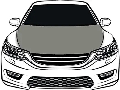 Grey Car Hood Cover Flag ,Gray Engine Banner,3.3X5ft,100% Polyester Elastic Fabrics Can be Washed