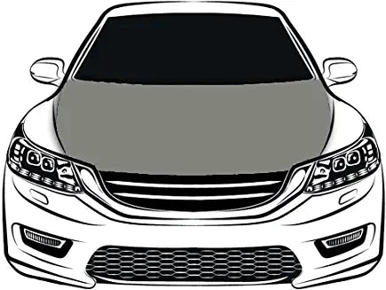 Grey Car Hood Cover Flag ,Gray Engine Banner,3.3X5ft,100% Polyester Elastic Fabrics Can be Washed