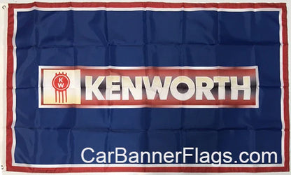 Kenworth Flag-3x5 FT-100% polyester- Kenworth Banner-2 Metal Grommets