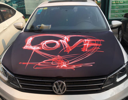 Black Love Car Hood Cover Flag ,Engine Banner Flag of LOVE Logo,3.3X5ft,100% Polyester Elastic Fabrics Can be Washed