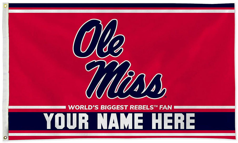 NCAA University of Mississippi Flag- 3x 5 ft -Ole Miss Rebels UM Banner Flag -U M 100% polyester