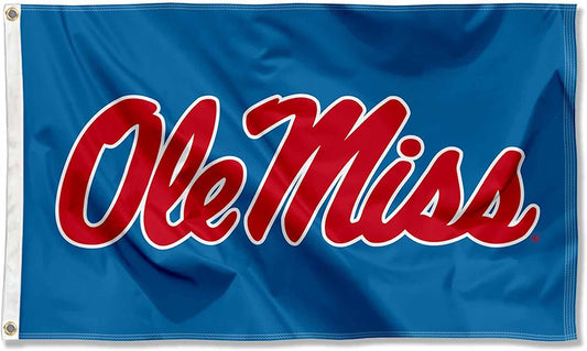 NCAA University of Mississippi Flag- 3' x 5' -Ole Miss Rebels  UM Banner Flag -100% polyester