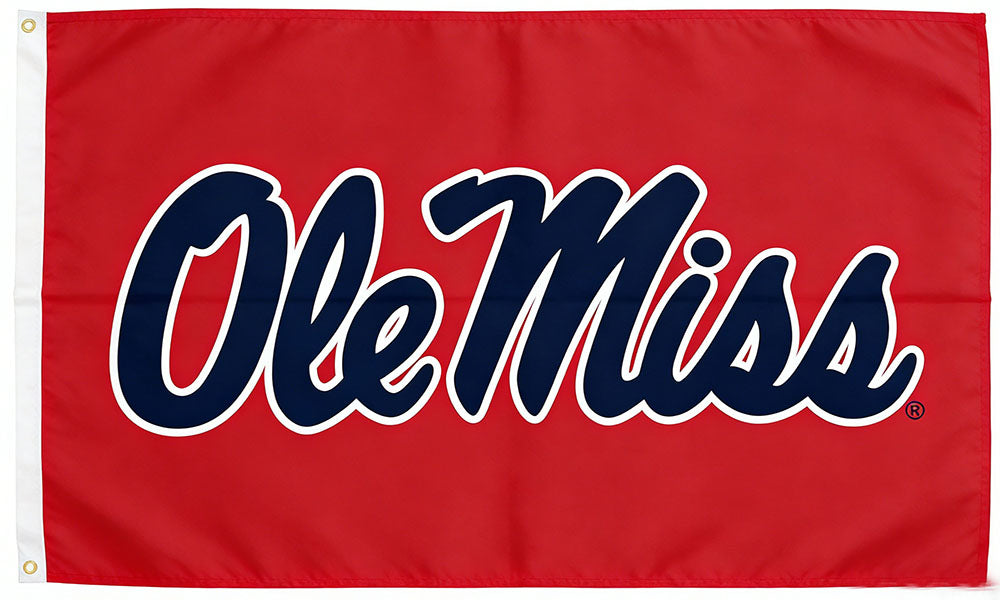 NCAA University of Mississippi Flag- 3x 5 ft -Ole Miss Rebels  UM Banner Flag -U M 100% polyester