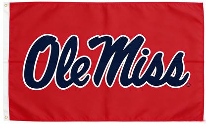 NCAA University of Mississippi Flag- 3x 5 ft -Ole Miss Rebels  UM Banner Flag -U M 100% polyester