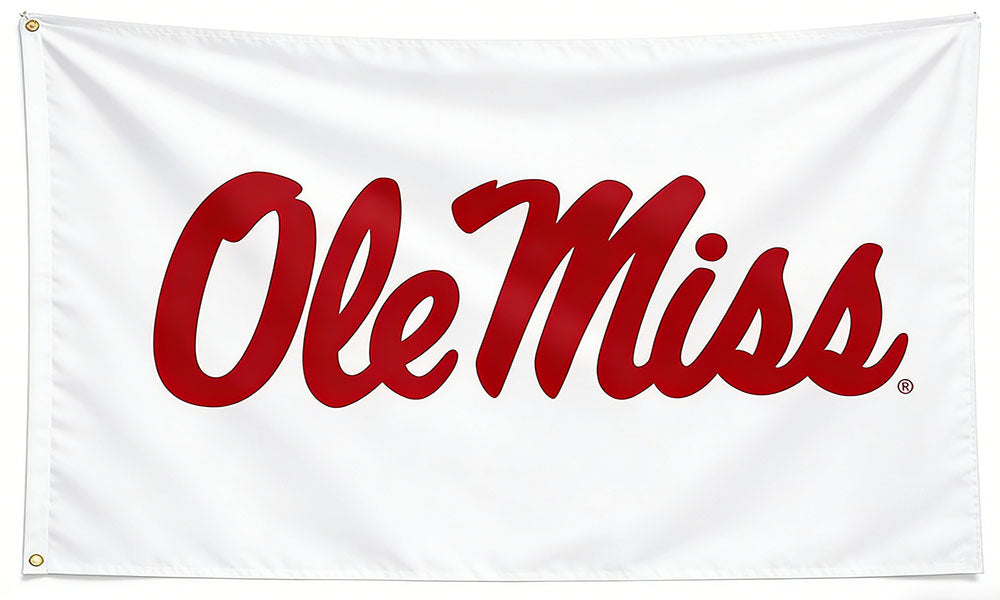 NCAA University of Mississippi Flag- 3x 5 ft -Ole Miss Rebels  UM Banner Flag -U M 100% polyester