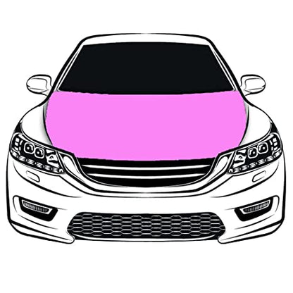 Pink Car Hood Cover Flag ,Pink Engine Banner,3.3X5ft,100% Polyester Elastic Fabrics Can be Washed