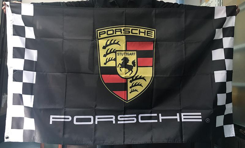 Porsche Flag- 3x5 FT Banner-100% polyester-Motorsports-Racing