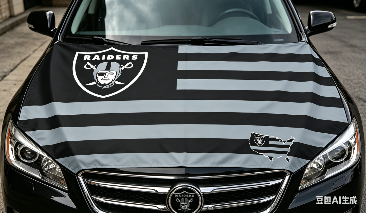 NFL Las Vegas Raiders Flag-3.3x5 Ft 6X7Ft Car Hood Cover Banner Flag Of Oakland Raiders -100% polyester