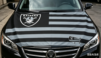 NFL Las Vegas Raiders Flag-3.3x5 Ft 6X7Ft Car Hood Cover Banner Flag Of Oakland Raiders -100% polyester