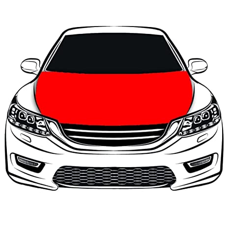 Red Car Hood Cover Flag ,Red Engine Banner,3.3X5ft,100% Polyester Elastic Fabrics Can be Washed