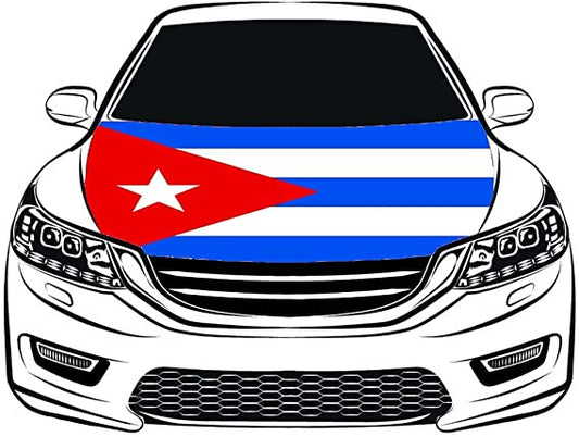 Cuba National Flag ,Car Hood Cover Flag The Republic of Cuba  , Engine Banner,3.3X5ft,100% Polyester Elastic Fabrics Can be Washed,La República de Cuba National Flag