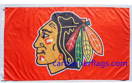 Chicago Blackhawks Flag-3x5Ft NHL Blackhawks Banner-100% polyester