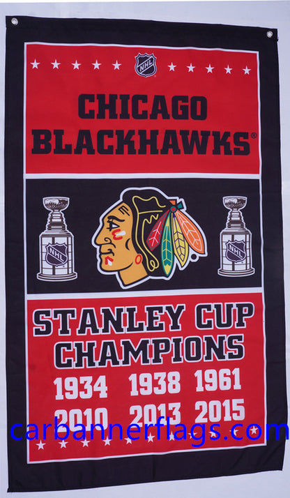 Chicago Blackhawks Flag-3x5Ft NHL Blackhawks Banner-100% polyester