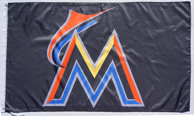 Miami Marlins Flag-3x5 FT MLB Marlins Banner-100% polyester-2 Metal Grommets