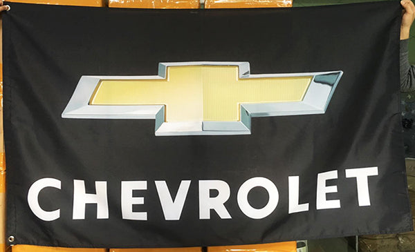 Chevrolet Flag-3x5 FT Banner-100% polyester-2 Metal Grommets