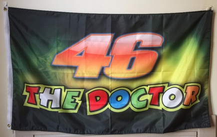 VALENTINO ROSSI 46 FLAG THE DOCTOR Flag-3x5 FT Banner-100% polyester-2 Metal Grommets