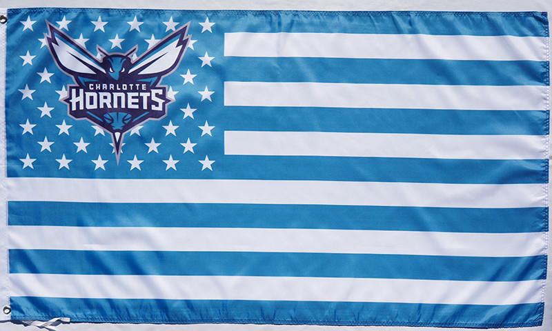 Charlotte Hornets Flag-3x5FT NBA Hornets Banner-100% polyester