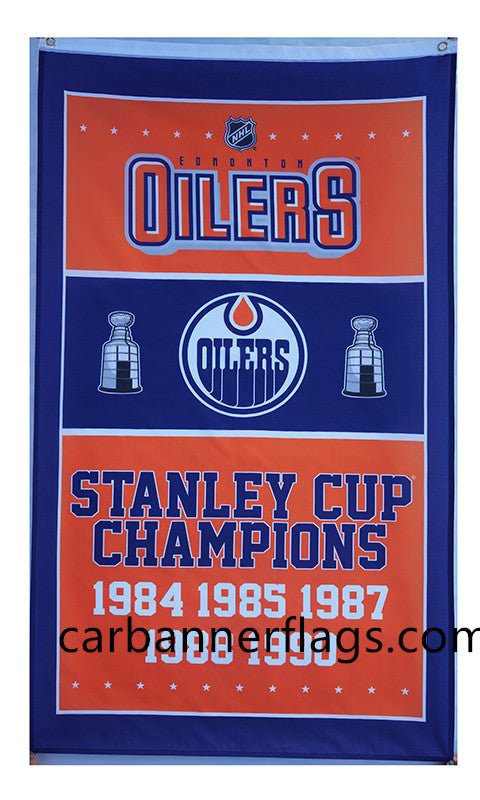 Edmonton Oilers Flag-3x5FT NHL Oilers Banner-100% polyester