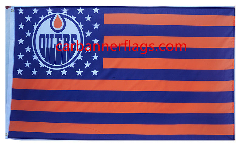 Edmonton Oilers Flag-3x5FT NHL Oilers Banner-100% polyester