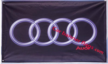 Audi Flag-3x5 FT-100% polyester-Quattro Banner-Checkered