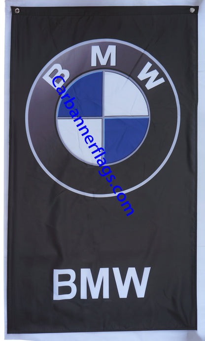 BMW flag for car racing-3x5 FT-100% polyester Banner- 2 Metal Grommets