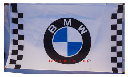 BMW flag for car racing-3x5 FT-100% polyester Banner- 2 Metal Grommets
