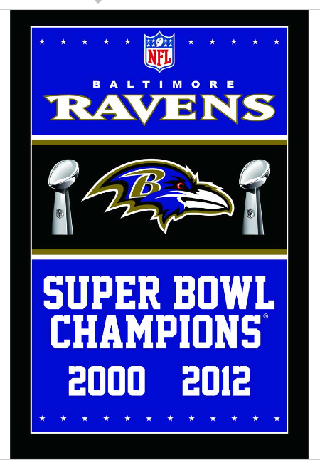 Baltimore Ravens Flag-3x5 NFL Banner-100% polyester-gloves-champions