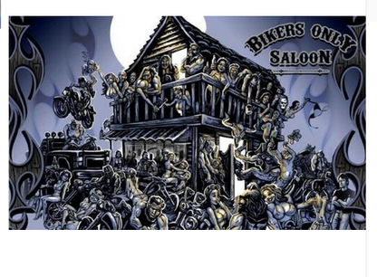 Bikers Only Saloon Flag-3x5 FT Banner-100% polyester-2 Metal Grommets