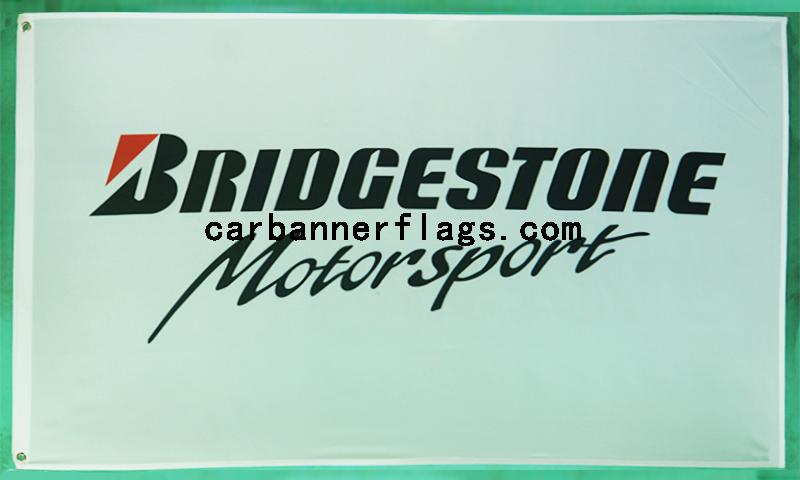 Bridgestone motorsport flag-3x5 FT-100% polyester Banner-White