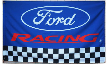 Ford Flag-3x5ft Digital Printing 100% Polyester-Checkered Banner-for Saleen-Mustang-Shelby-Cobra-Cortina