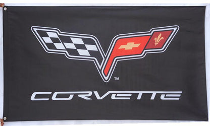 Chevrolet Corvette Flag-3x5 Checkered Banner-Metal Grommets