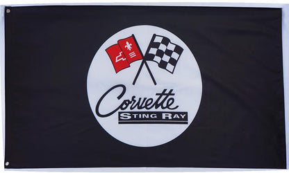 Chevrolet Corvette Flag-3x5 Checkered Banner-Metal Grommets