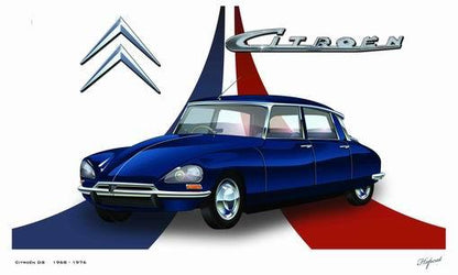 Citroen Flag-3x5 Banner-2 Metal Grommets-Black-White with car logo