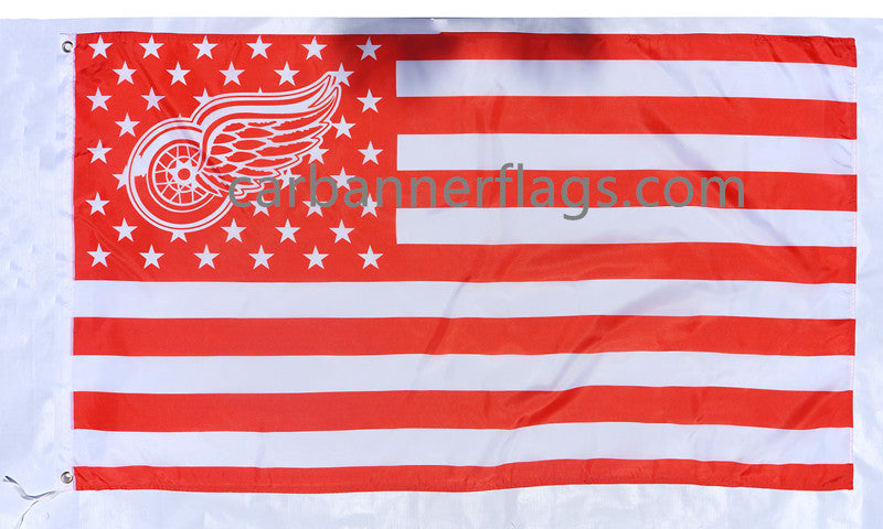 Detroit Red Wings Flag-3x5ft NHL Red Wings Banner-100% polyester -striped - champions